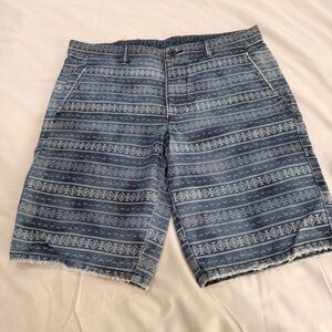 Lucky Brand Men's Blue Jean Shorts with Trible Pattern